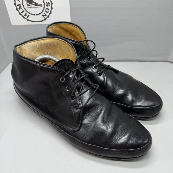 Vintage Men’s Leather Boots Size 11.5 M Black Lace Up Classic Made In Italy main image 6